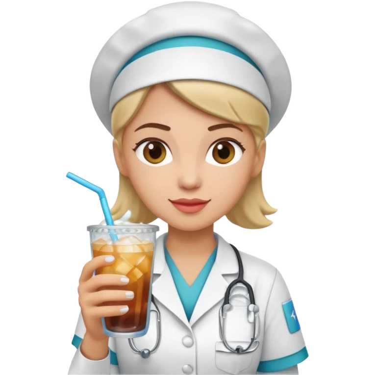 nurse holding icey drink emoji