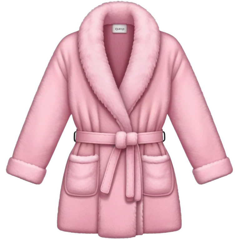 pink fluffy dressing gown with belt emoji