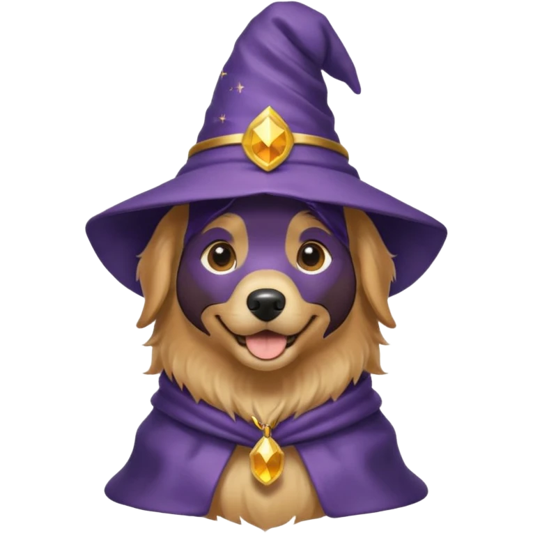 ￼ a dog wearing a wizard hat ￼ emoji