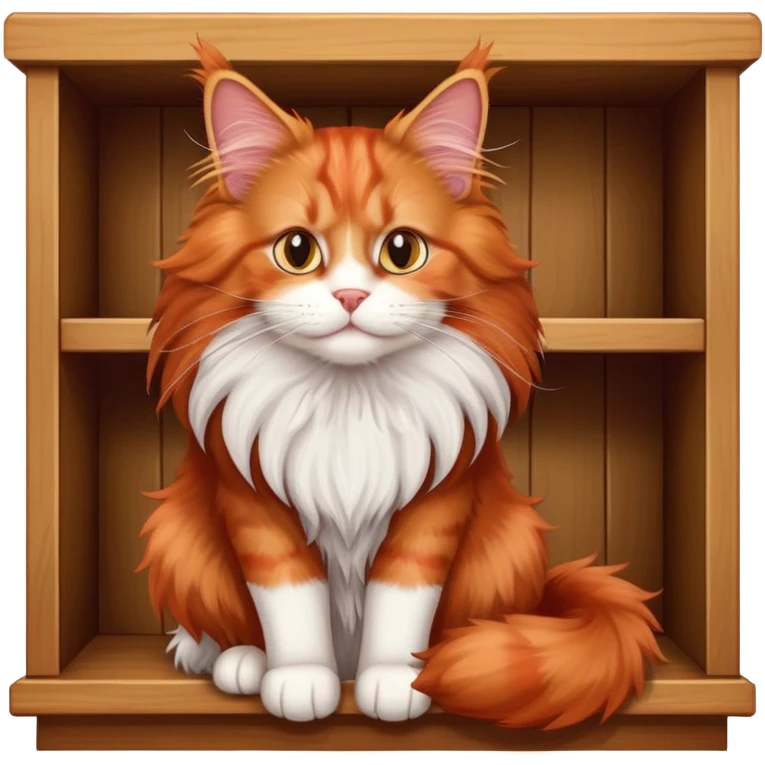 Red meine coon on cupboard emoji