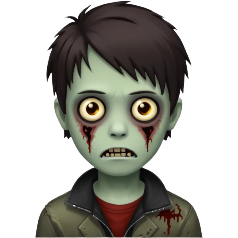 boy zombie with darkish brown hair emo emoji