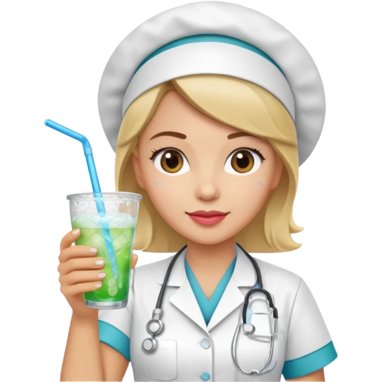 nurse holding icey drink emoji