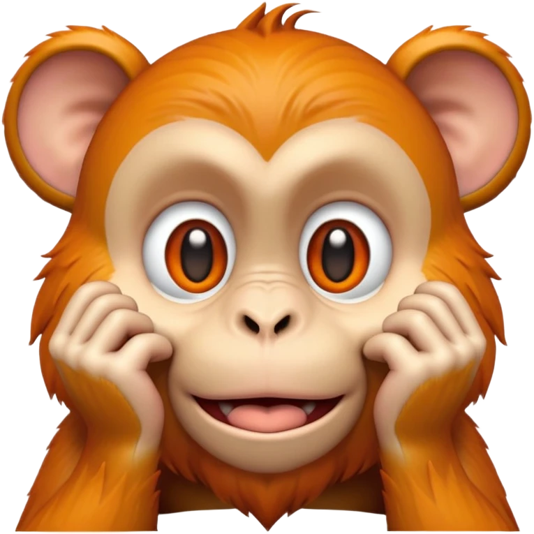 Ginger hear no evil monkey emoji