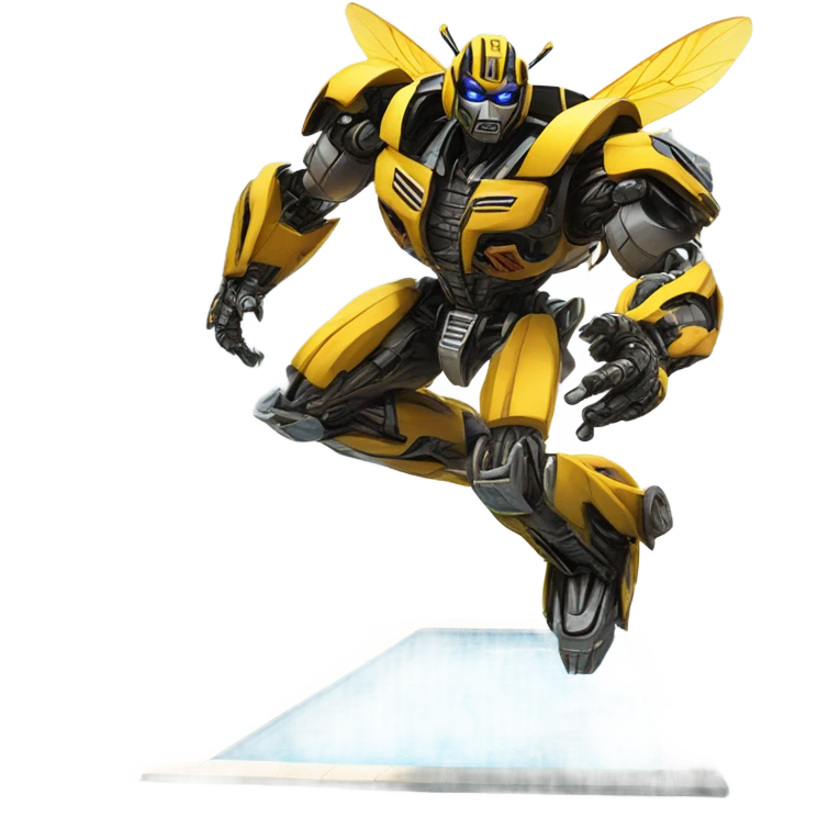 Transformer bumblebee diving into pool emoji