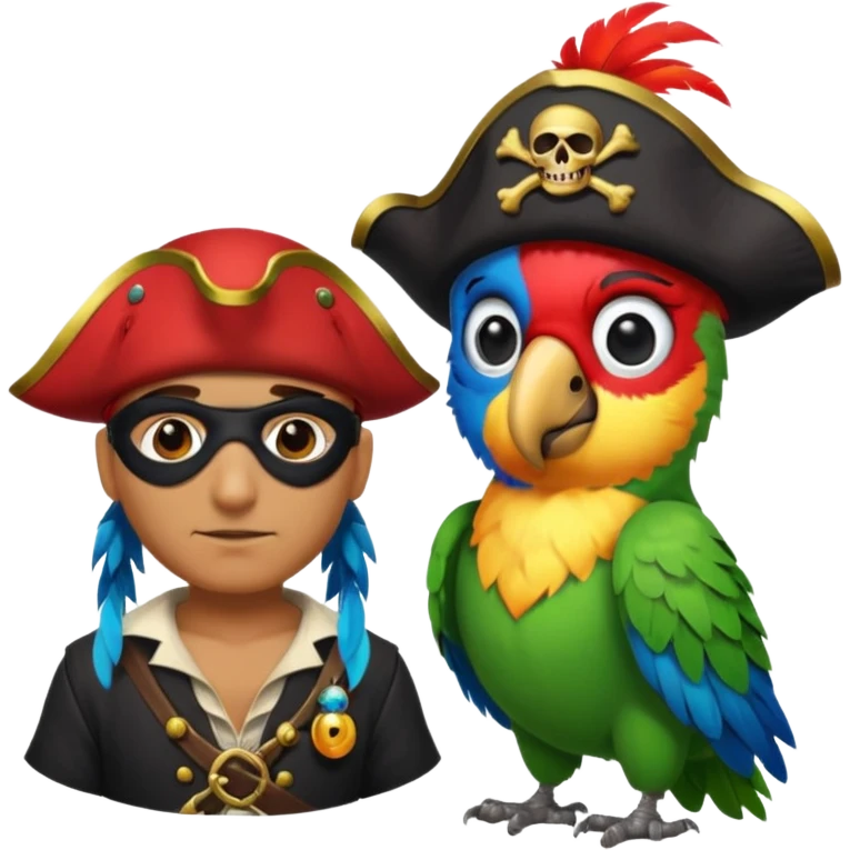 pirate and parrot emoji