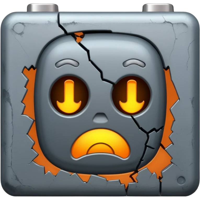 broken battery with a gray cloud above it emoji