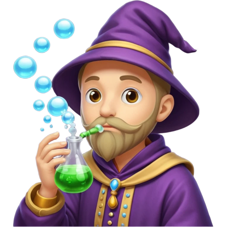 alchemist shushing while potion bubbles emoji