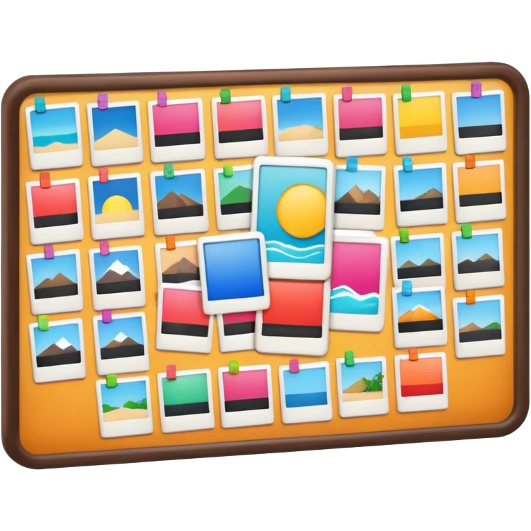 board with many polaroid photo emoji