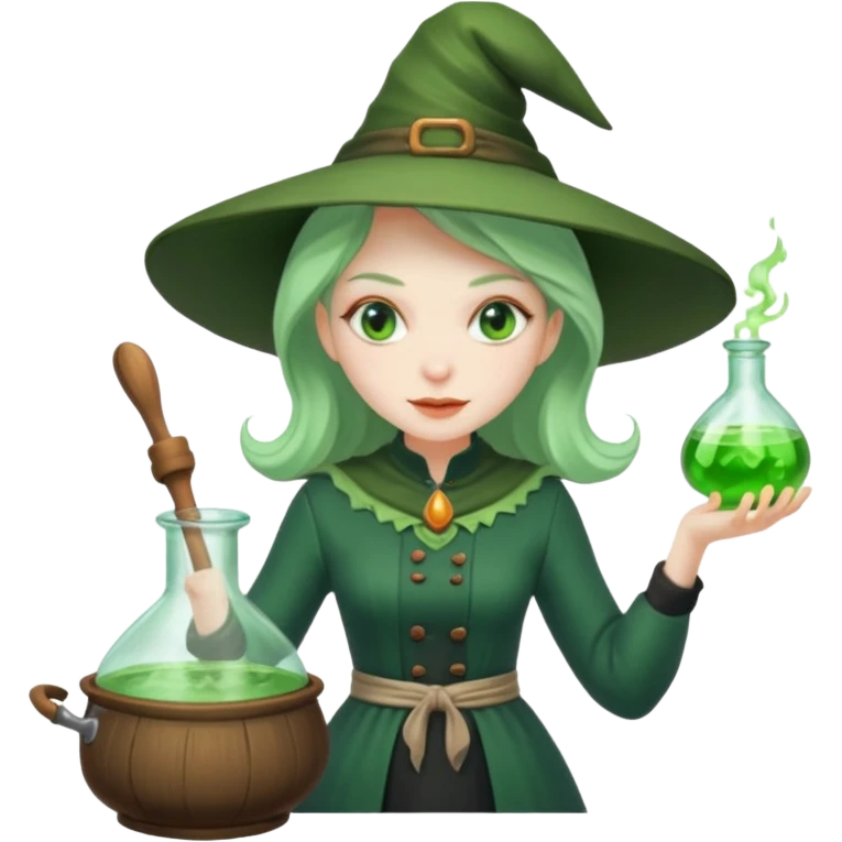 green witch cooking potion emoji