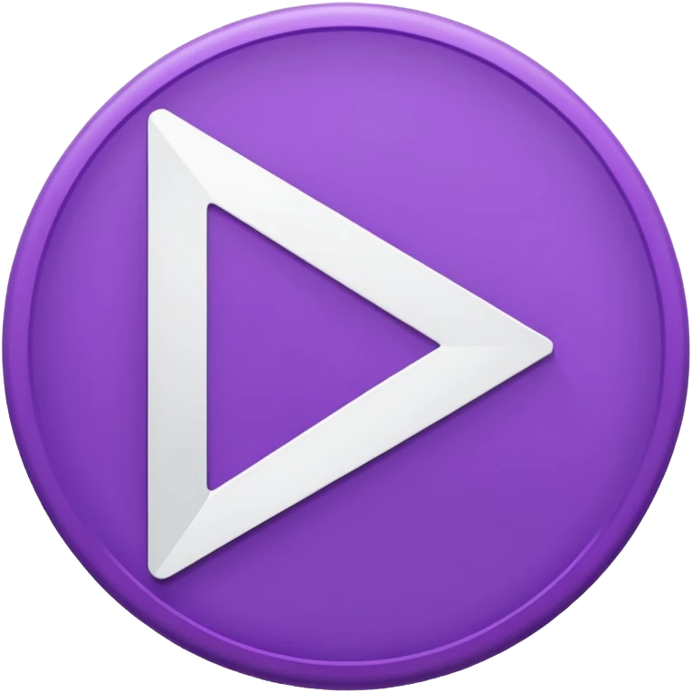 A solid purple circle and a solid white play button no borders emoji
