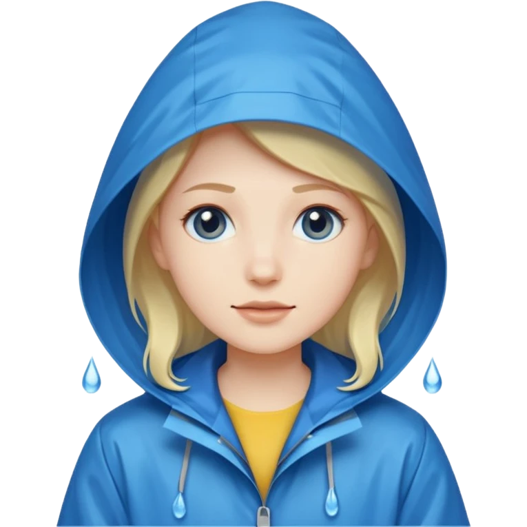 blue raincoat, just rain coat, negative character. emoji