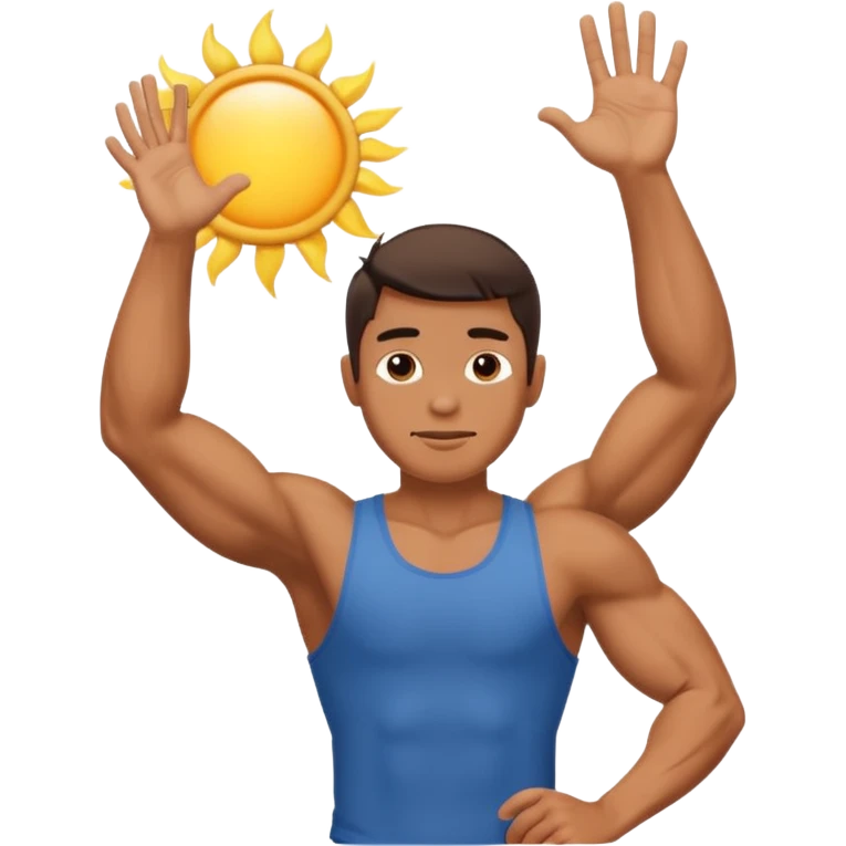 joshua bible chracter raising his hand stopping the sun emoji