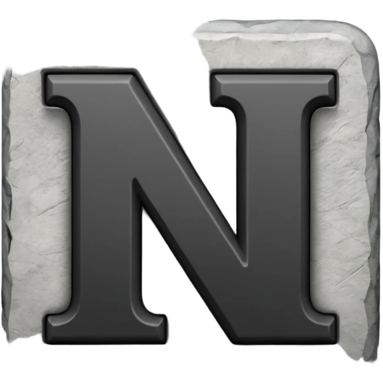 A block with a big black letter "N" on it emoji