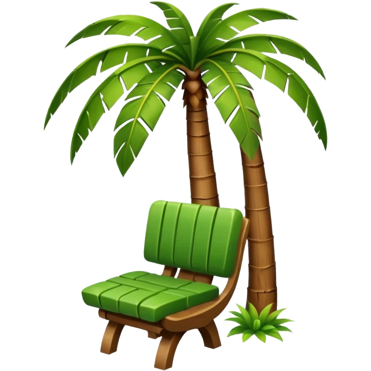 palm tree with a seat under it  emoji