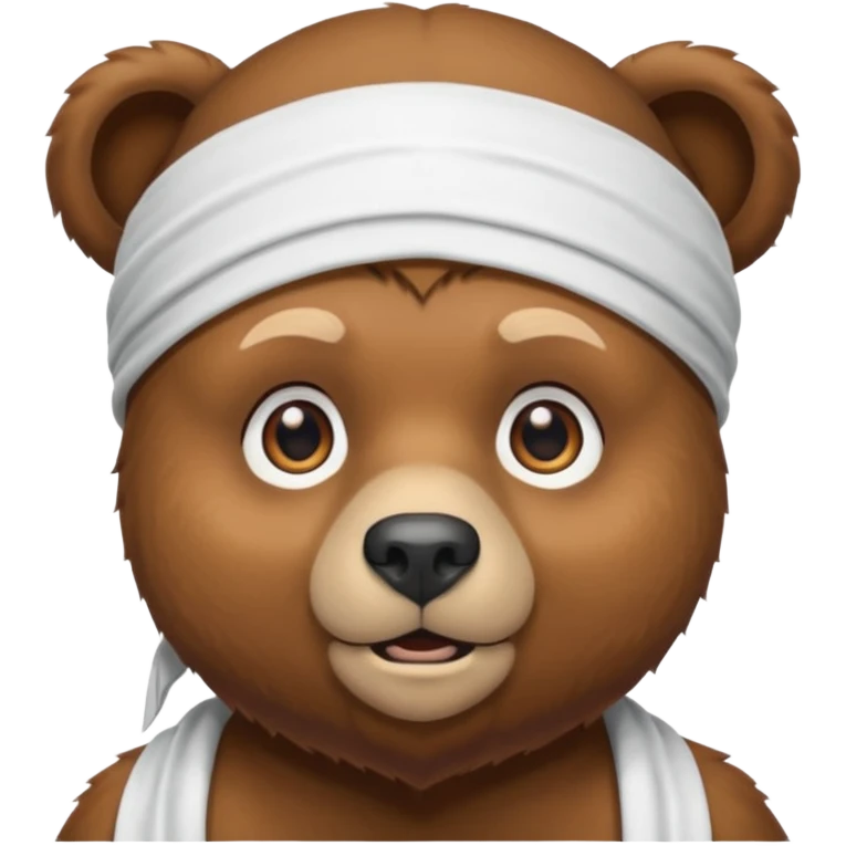 Сделай лицо медведя в белой дюраге emoji