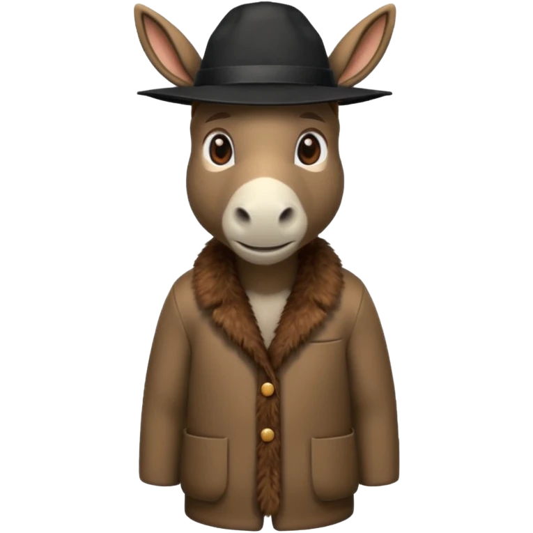 donkey with black hat emoji