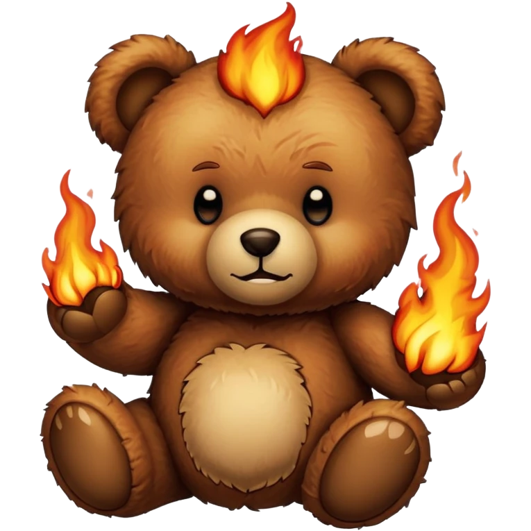 Burning teddy bear emoji