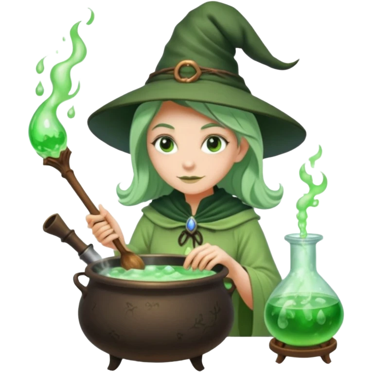 green witch cooking potion emoji