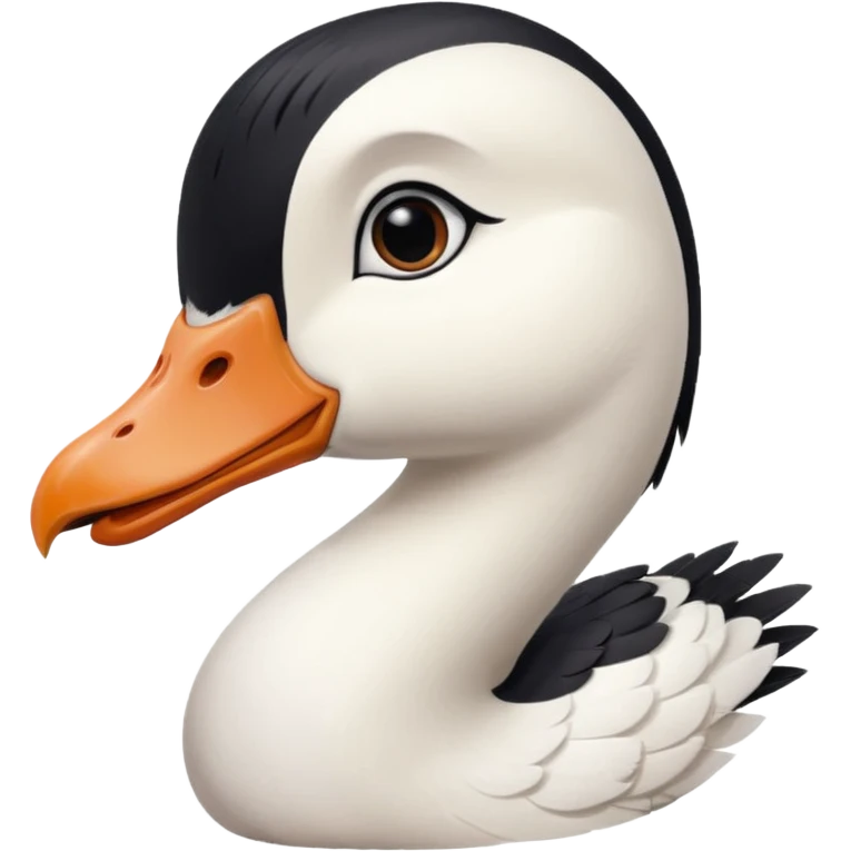 goose portrait with black hair and bangs emoji