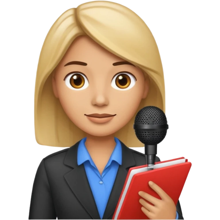 CNN news reporter emoji holding a notepad and microphone emoji