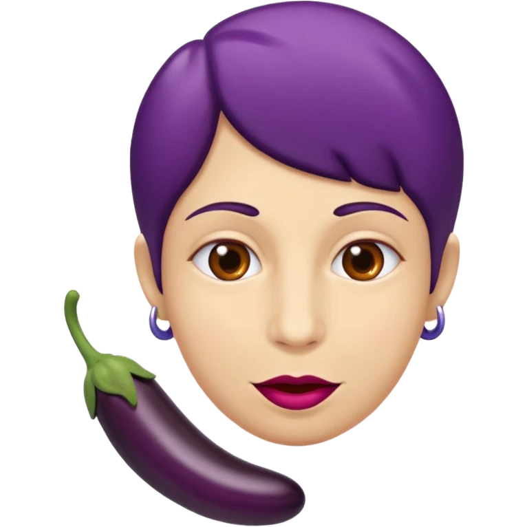 choqué avec une aubergine dans la bouche emoji