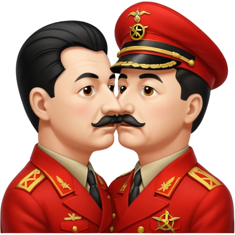 Hitler and Stalin kissing emoji | AI Emoji Generator