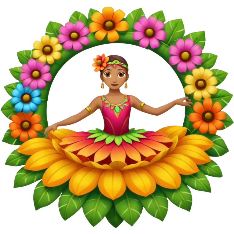 dancer on big flower float emoji