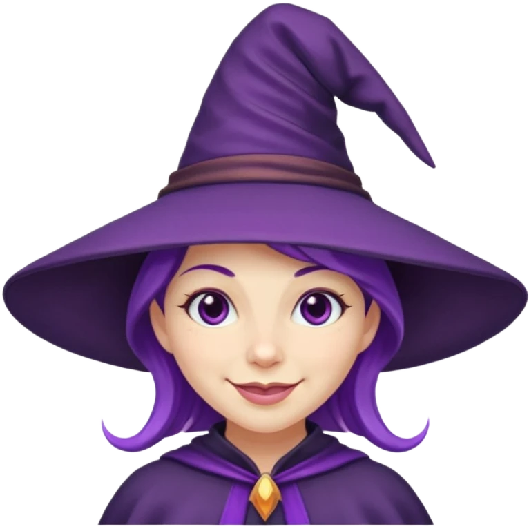 witch in purple hat cute emoji