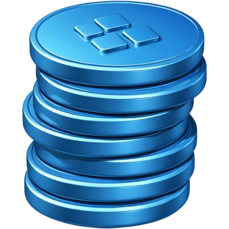 blue stack of coins emoji
