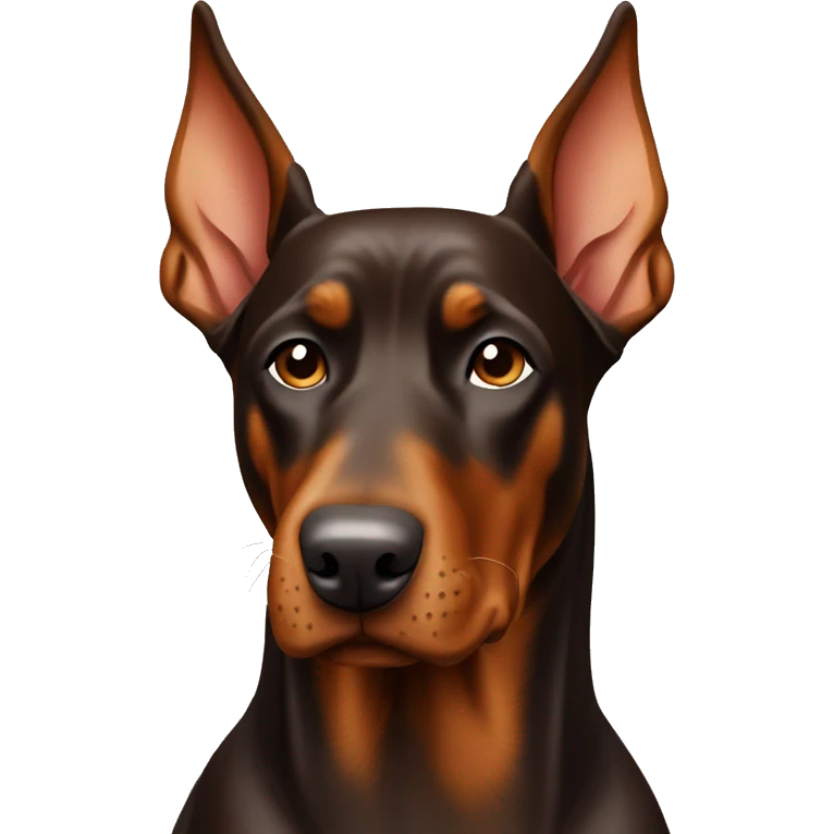 Brown dobermann sitting emoji