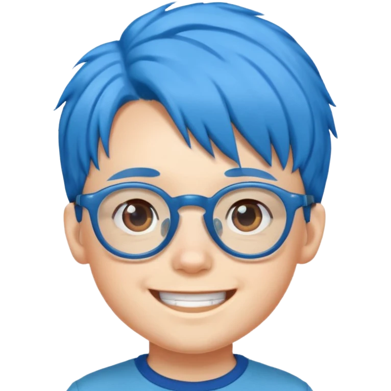 blue haired kid with glasses emoji