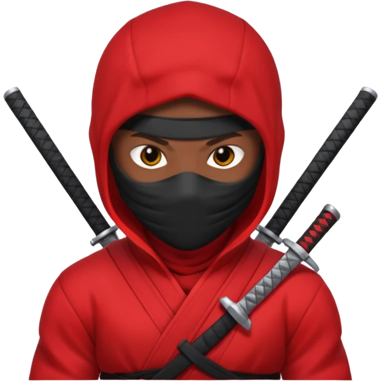 black skin ninja red clothes emoji