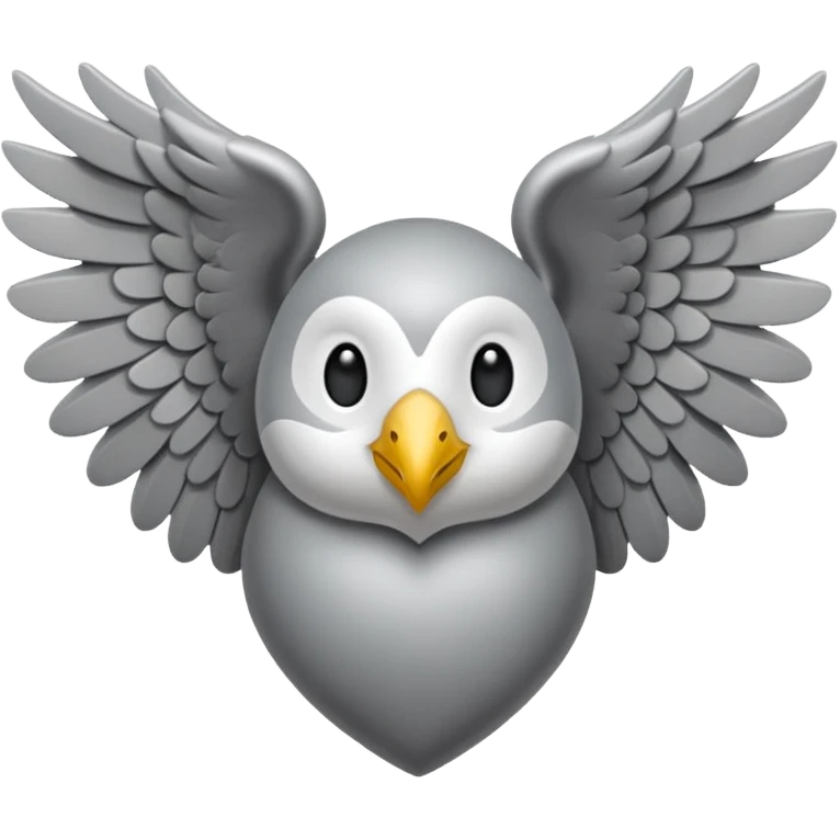 Corazom gris con una venda y alas (totalmente gris) sin detalles  emoji