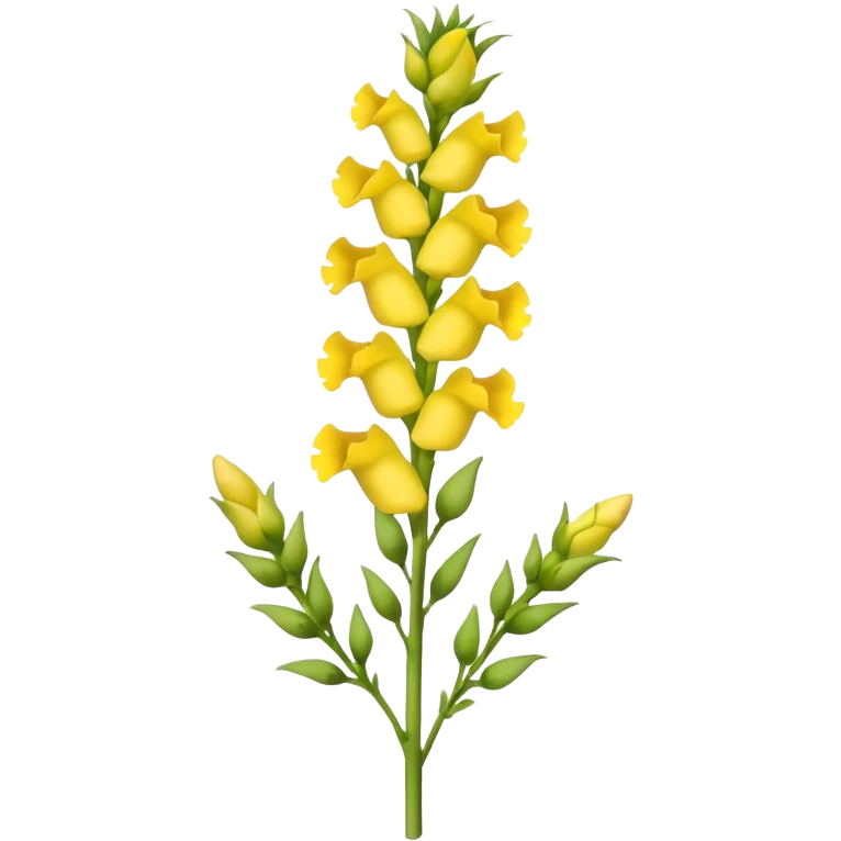 single Yellow Snapdragon, straight stem emoji