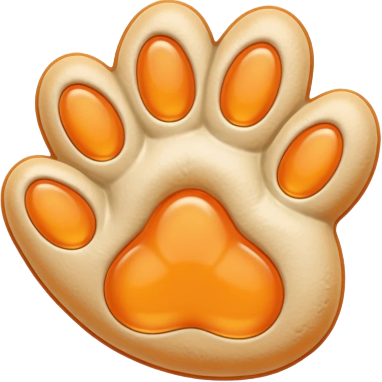 a very light pale pastel apricot orange pawprint emoji