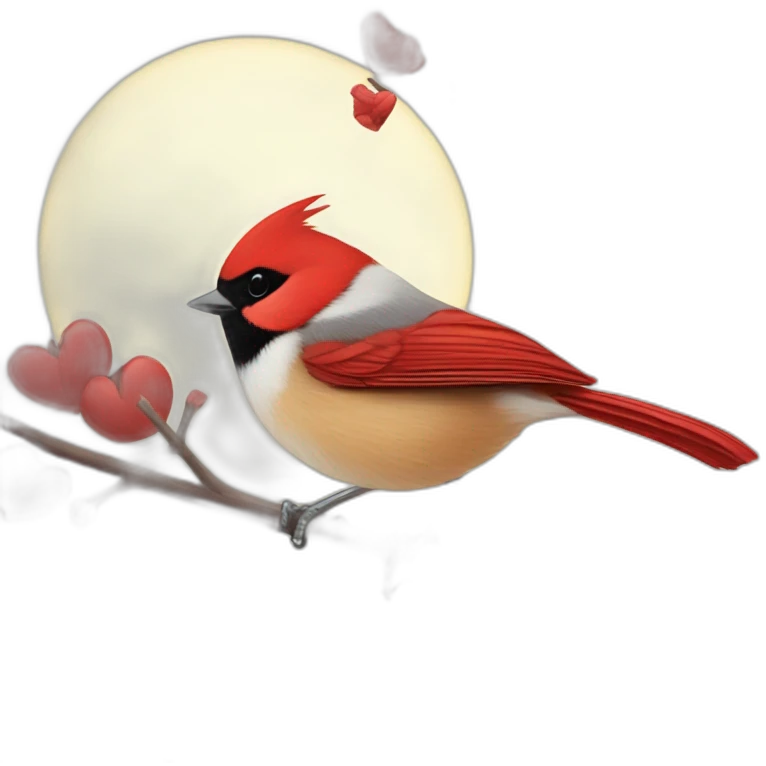 Chickadee loves cardinal emoji