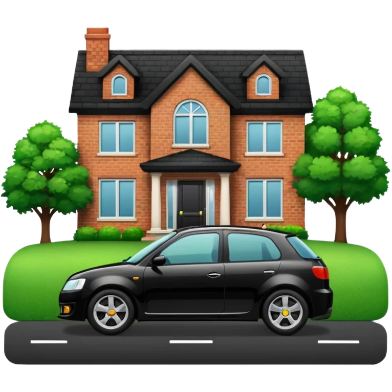 dont like it a car sport in front of a house emoji
