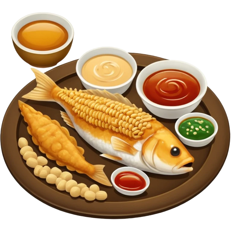 fish and peanut indonesian food emoji