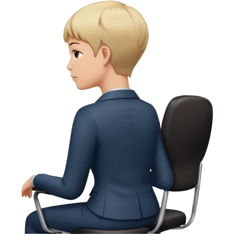 Back of head sitting on an office chair emoji