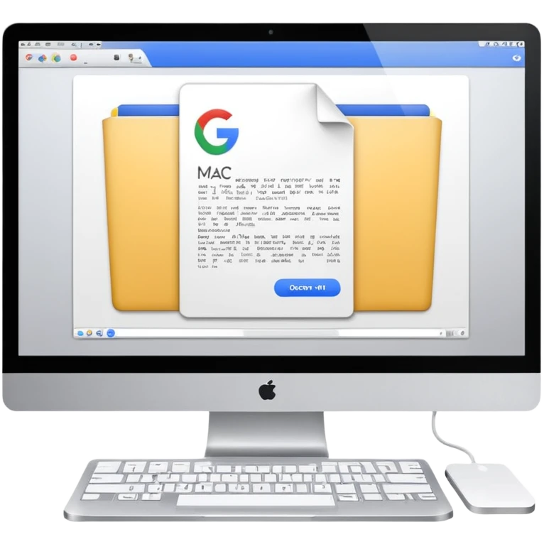 Mac computer with a google doc open on the screen  emoji