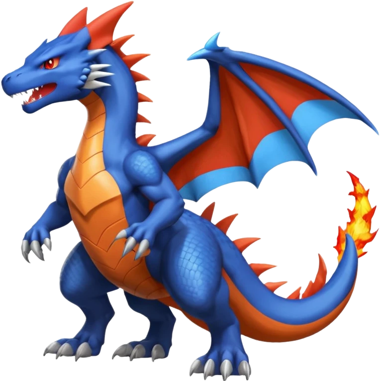 Garchomp-Charizard-Wolf-Latios-fusion, full body  emoji