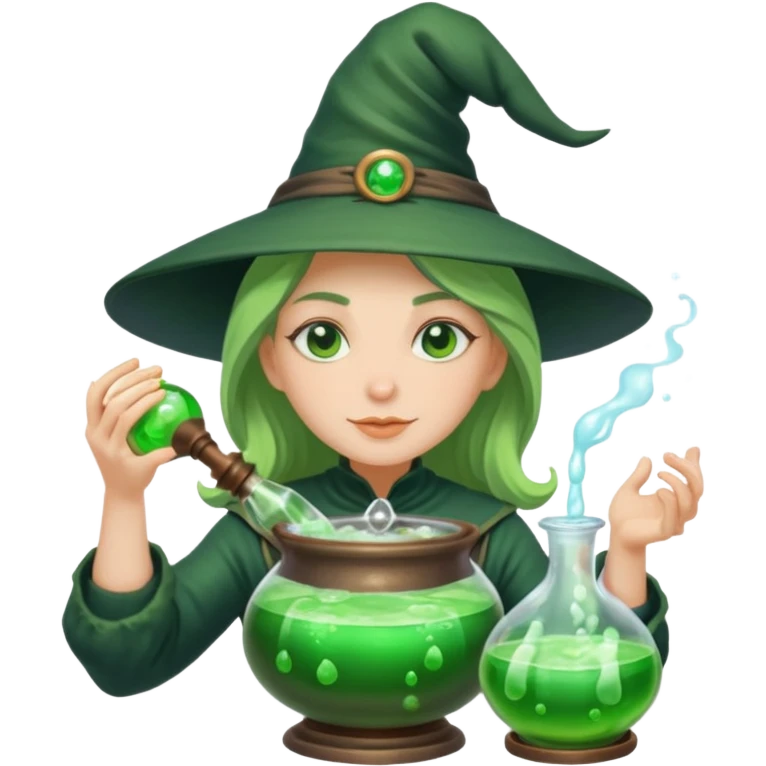 green witch cooking potion emoji