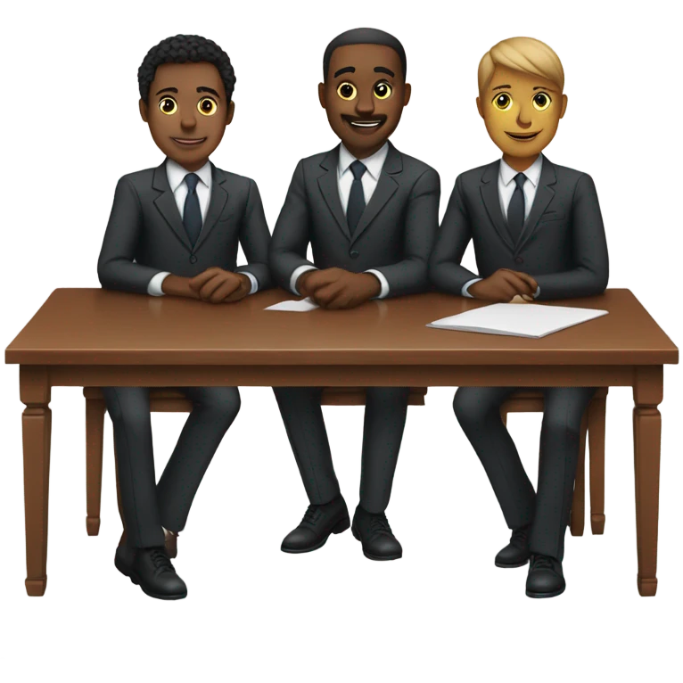 5 people in suits sitting at a table emoji