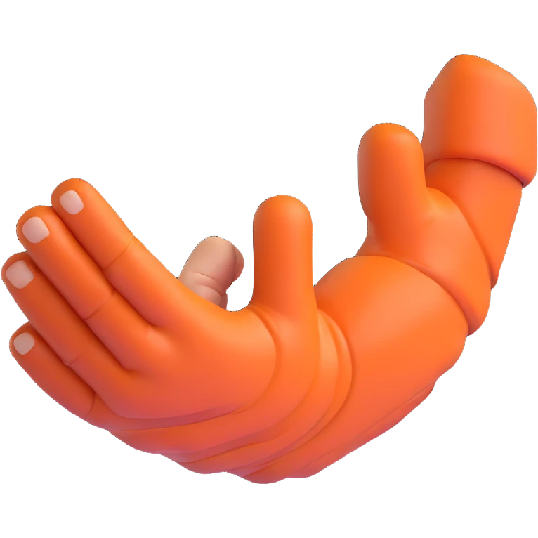muscular strong hand floating on white background emoji