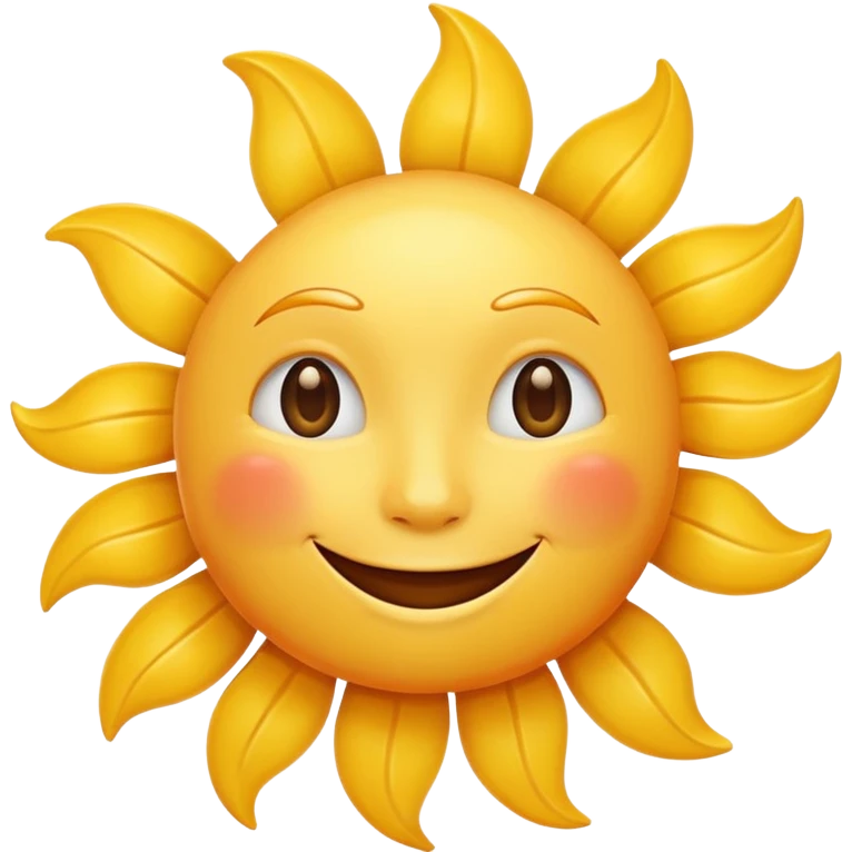 smiling sun emoji, simple and cheerful, apple style emoji