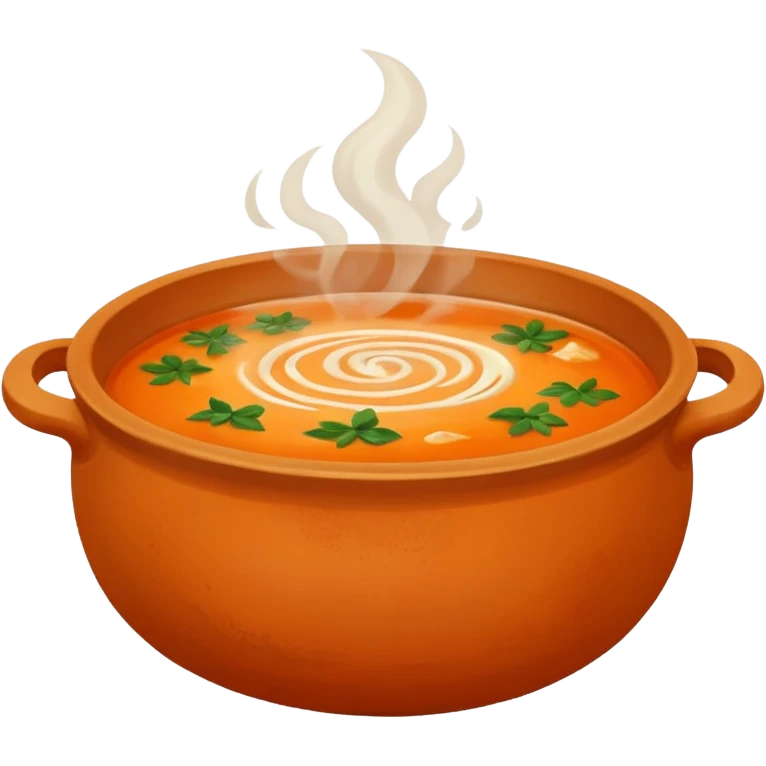 soup in clay, no spoon emoji
