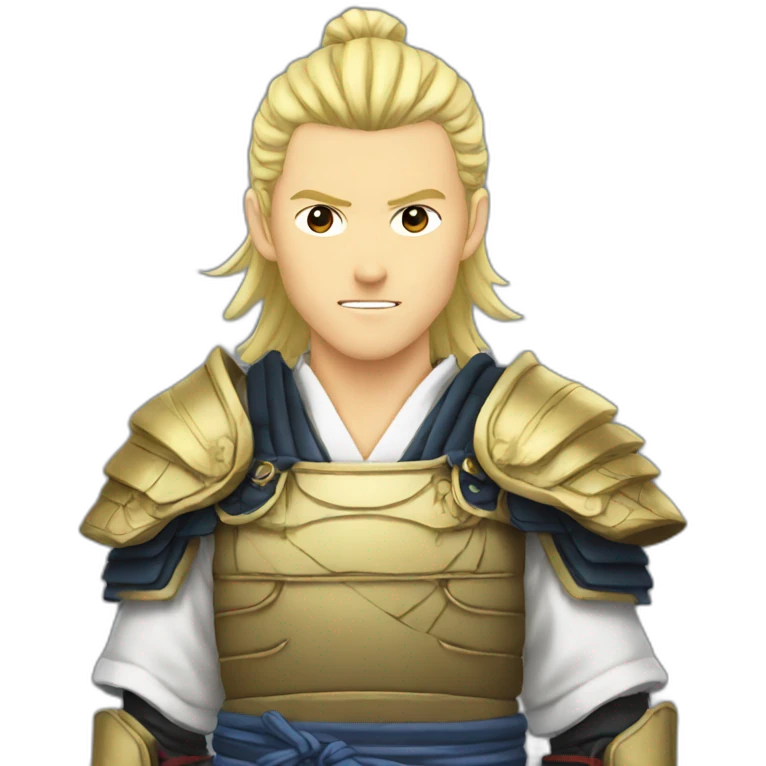 Blonde man manga samurai emoji