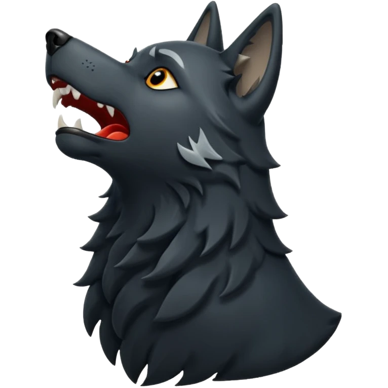 Black wolf howling emoji
