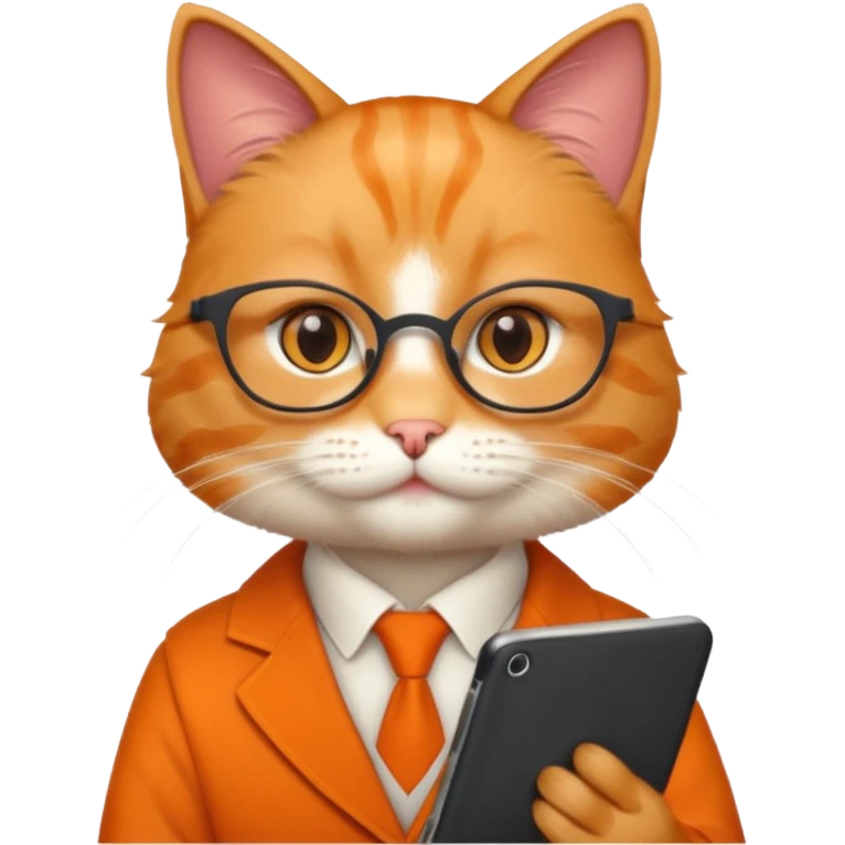 teacher cat tech smart appearance  emoji