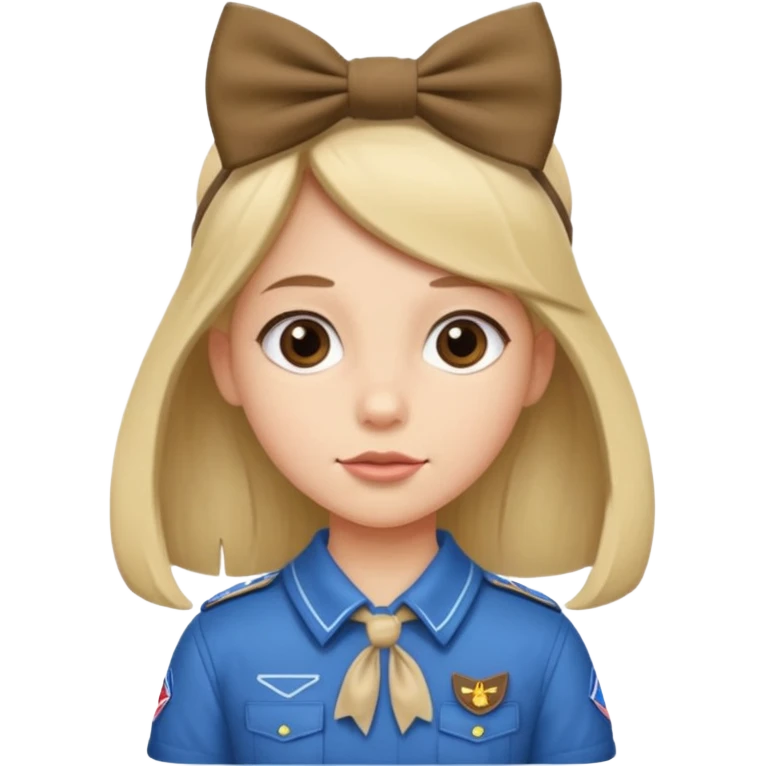 scout girl with hairbowbow on straight hair emoji